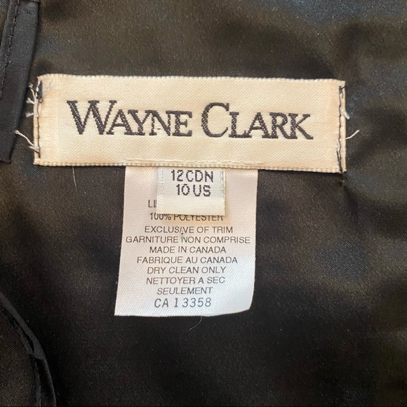 WAYNE CLARK vintage black silk evening gown - Picture 7 of 9